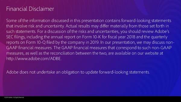Adobe 2019 Financial Analyst Slides (11/4/2019) - Page 4